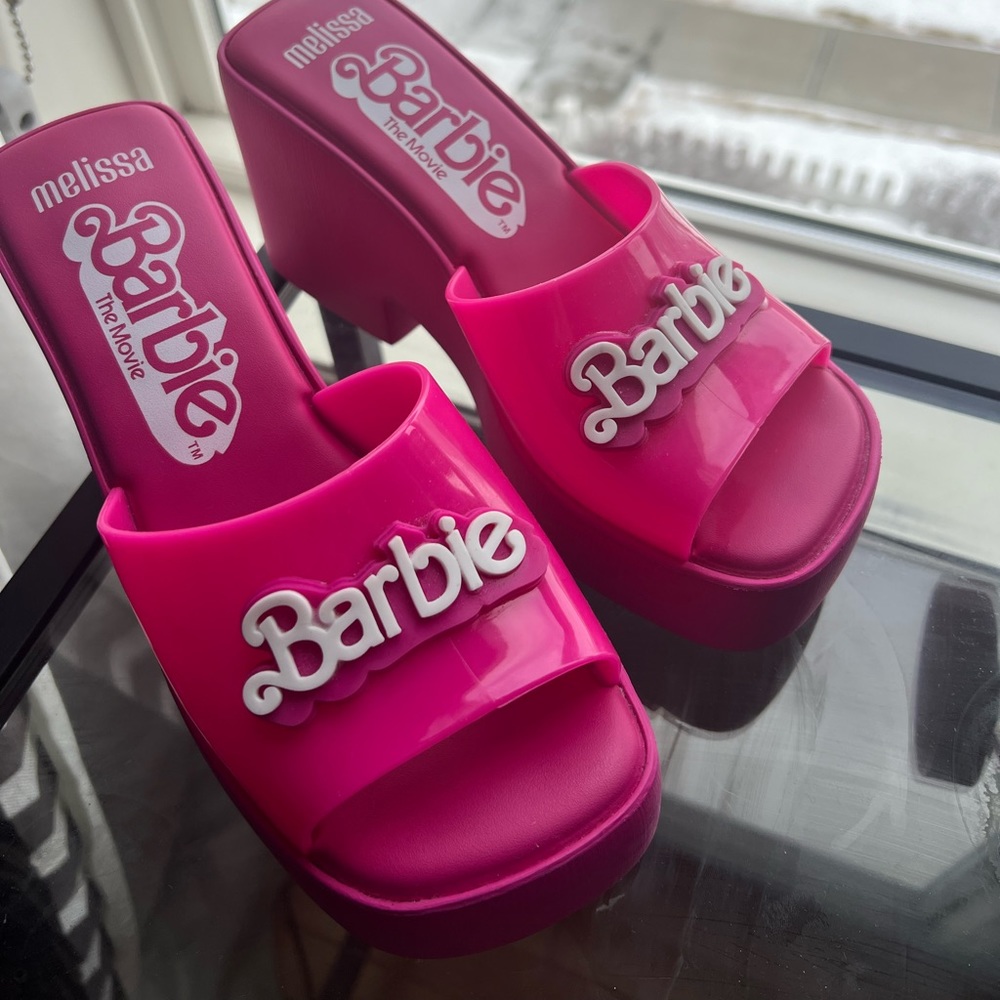 NWOB Melissa x Barbie Pink Mules.